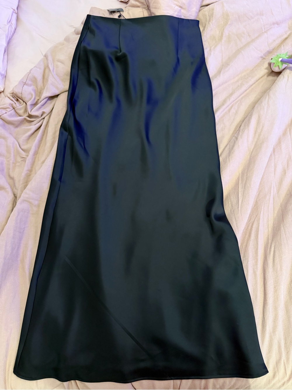 Nasty Gal Black Satin Maxi Slip Skirt